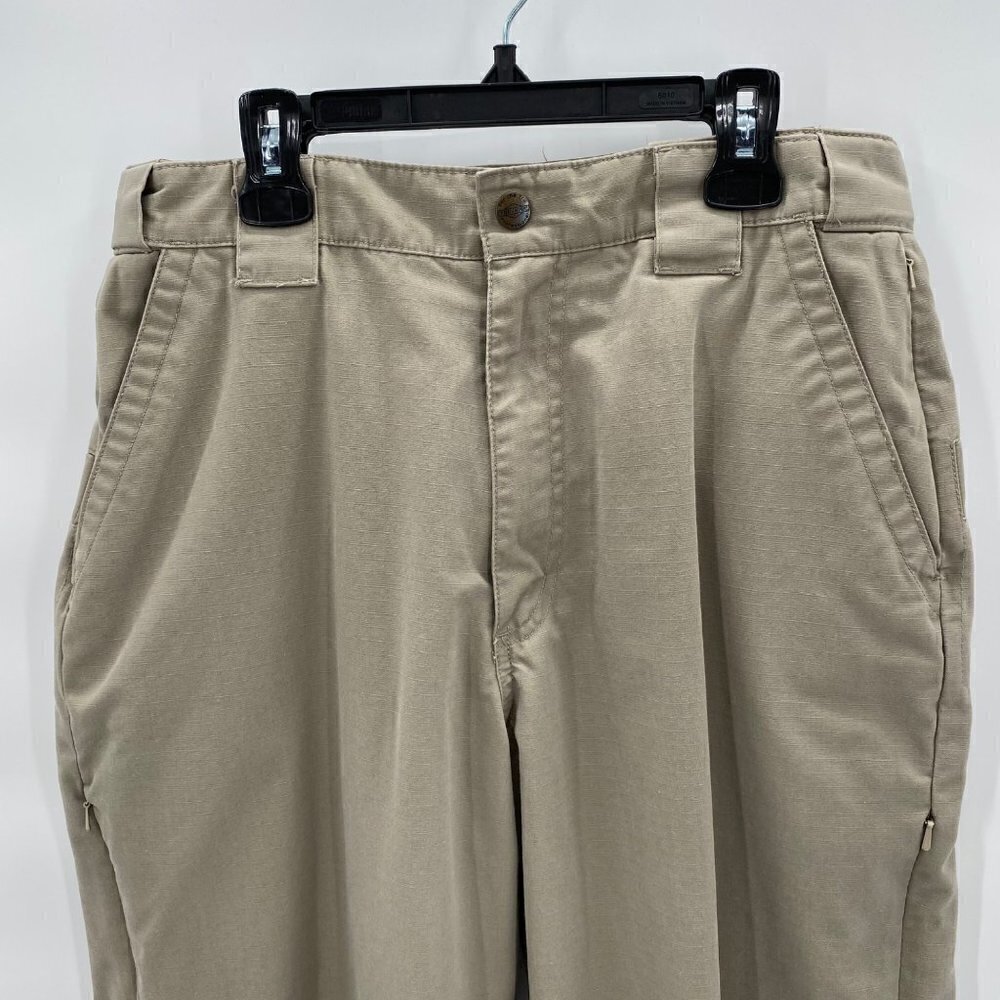 Try-Spec Khaki Pants 4 Hidden Side Zip Pockets Men’s Size 32 - Picture 2 of 7